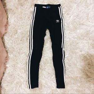 Black Adidas Three Stripe Leggings